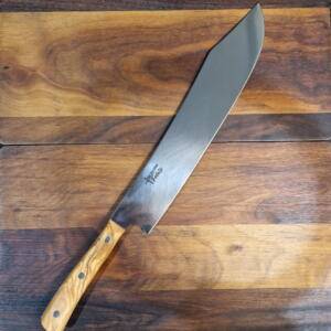 MaglioNero - Coltello Scimitarra BBQ 30,00cm Manico in Olivo - Made in Italy