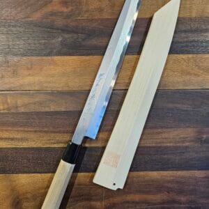 Yamawaki - Coltello Yanagi-Kiritsuke lama 300mm in acciaio Damasco Ao-Suminagashi