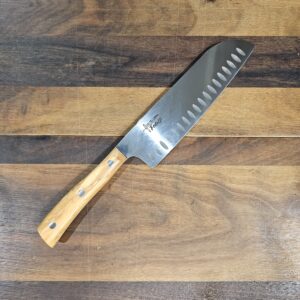 MaglioNero - Coltello Santoku 19,00cm Manico in Olivo - Made in Italy