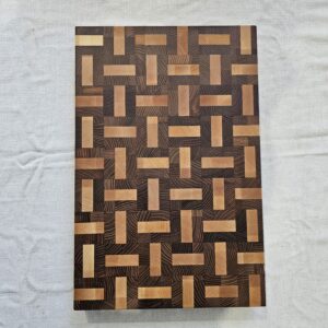 Tagliere Bicolore a Cubi 50x33xh5 cm Robinina e Betulla - Made in Italy