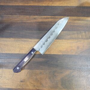 Fukui Co. - Coltello Santoku 180mm - Ginsan - Purple - Made in Japan
