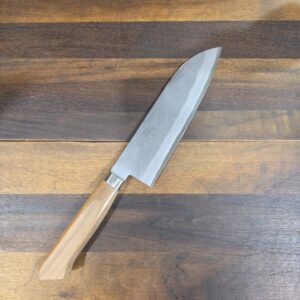 Fukui Co. - OUL - Coltello Santoku lama 170mm Acciaio AOGAMI SUPER Nashiji