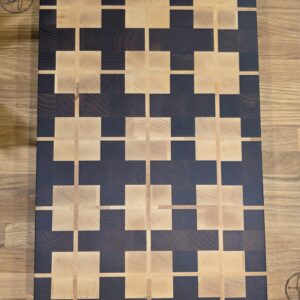 Tagliere Bicolore a Cubi 52x35xh5 cm Legno di Robinina Ev. e Frassino  - Made in Italy